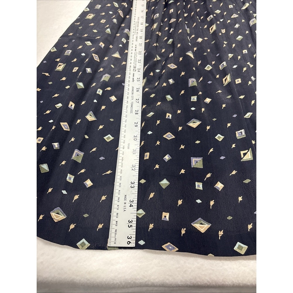 Vintage 90s Santa Fe Empire Waist Midi Dress Sz 4 Cotton Rayon Gold Geometric - Picture 10 of 12